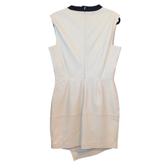 Trina Turk Dalia Bone Lamb Leather Asymmetric Dress Size 8 - Picture 4 of 8